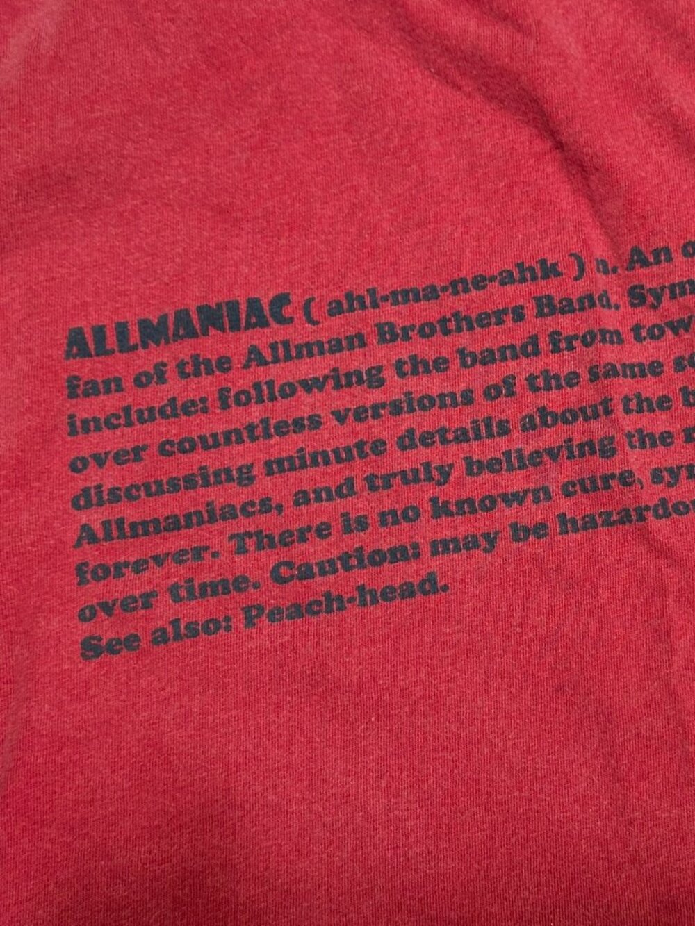 Allman Brothers Allmaniac Peach Head T Shirt XL